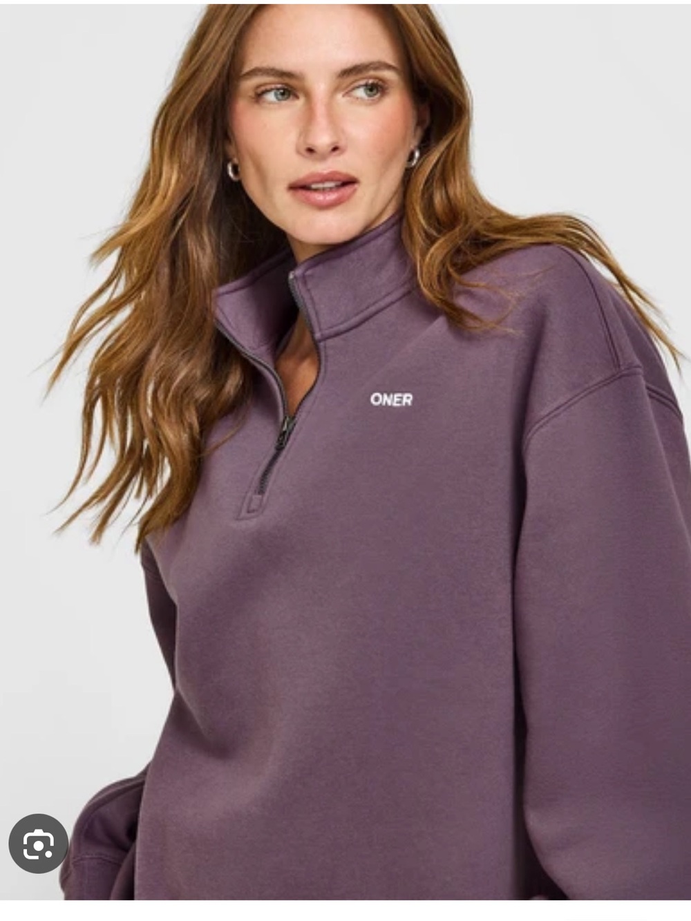 NWT Oner Active Vintage Purple Oversized 1/4 Zip Sweatshirt